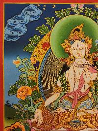 [white Tara] Thangka, Tibetan Buddhist Art, [hand Painted]