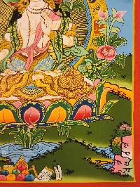 [white Tara] Thangka, Tibetan Buddhist Art, [hand Painted]
