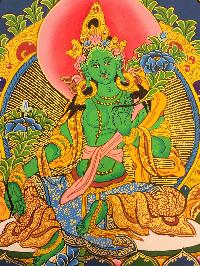 [green Tara] Thangka, Tibetan Buddhist Art, [hand Painted]
