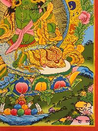 [green Tara Thangka, Tibetan Buddhist Art, [hand Painted]