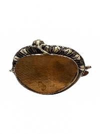 [green Tara], Buddhist Miniature Statue, [silver And Chocolate Oxidized]