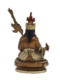 [padmasambhava], Buddhist Miniature Statue, [silver And Chocolate Oxidized]