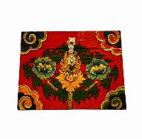 Buddhist Wooden Box With [lotus] Design, Tibetan Style With Traditional Colors