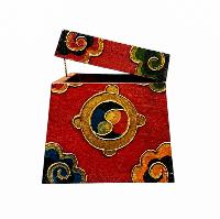 Buddhist Wooden Box With [lotus] Design, Tibetan Style With Traditional Colors