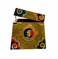 Buddhist Wooden Box With [infinity Knot] Design, Tibetan Style With Traditional Colors
