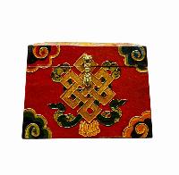 Buddhist Wooden Box With [infinity Knot] Design, Tibetan Style With Traditional Colors