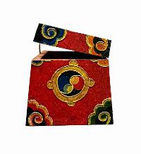 Buddhist Wooden Box With [infinity Knot] Design, Tibetan Style With Traditional Colors