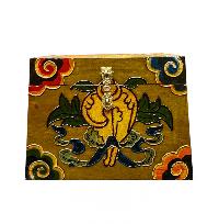Buddhist Wooden Box With [conch Shell] Design, Tibetan Style With Traditional Colors