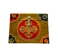 Buddhist Wooden Box With [double Dorje], Tibetan Style With Traditional Colors