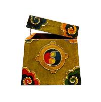 Buddhist Wooden Box With [double Dorje], Tibetan Style With Traditional Colors