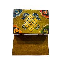 Buddhist Wooden Box With [double Dorje], Tibetan Style With Traditional Colors