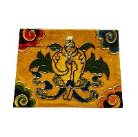 Buddhist Wooden Box With [conch Shell] Design, Tibetan Style With Traditional Colors