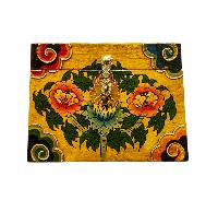 Buddhist Wooden Box With [lotus] Design, Tibetan Style With Traditional Colors