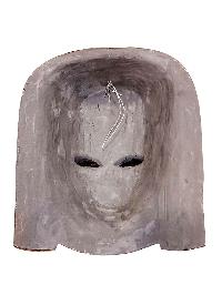 [smiling Lady]. Wooden Mask Of [tribal Mask], Tibetan Style Wtih [traditional Colors], Poplar Wood