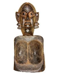 Buddhist Wooden Mask [tribal Mask], Tibetan Style Wtih [traditional Colors], Poplar Wood