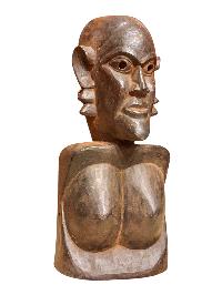 Buddhist Wooden Mask [tribal Mask], Tibetan Style Wtih [traditional Colors], Poplar Wood