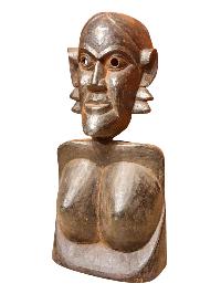 Buddhist Wooden Mask [tribal Mask], Tibetan Style Wtih [traditional Colors], Poplar Wood