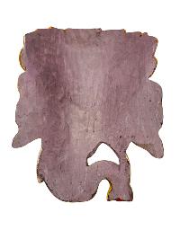[ganesh], Handmade Wooden Mask, Wall Hanging, [thangka Color Finishing], Poplar Wood