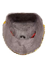 Buddhist Wooden Mask Of [snow Lion], Tibetan Style Wtih [traditional Colors], Poplar Wood