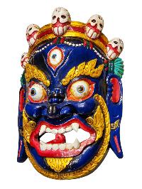 [bhairav], Handmade Wooden Statue, [thangka Color Finishing], Poplar Wood