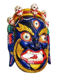 [bhairav], Handmade Wooden Statue, [thangka Color Finishing], Poplar Wood