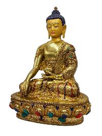 [shakyamuni Buddha], Buddhist Handmade Statue, [full Gold Plated], [face Painted]