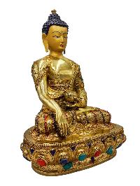 [shakyamuni Buddha], Buddhist Handmade Statue, [full Gold Plated], [face Painted]