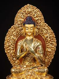 [vairochana Buddha], Buddhist Handmade Statue, [full Gold Plated], [face Painted]