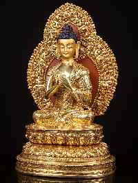 [vairochana Buddha], Buddhist Handmade Statue, [full Gold Plated], [face Painted]