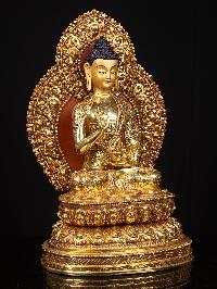[amoghasiddhi Buddha], Buddhist Handmade Statue, [full Gold Plated], [face Painted]