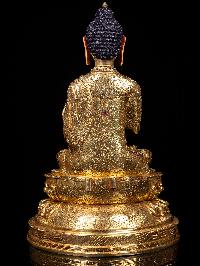 [amoghasiddhi Buddha], Buddhist Handmade Statue, [full Gold Plated], [face Painted]