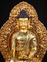 [shakyamuni Buddha], Buddhist Handmade Statue, [full Gold Plated], [face Painted]