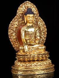 [shakyamuni Buddha], Buddhist Handmade Statue, [full Gold Plated], [face Painted]