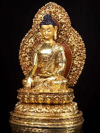 [shakyamuni Buddha], Buddhist Handmade Statue, [full Gold Plated], [face Painted]