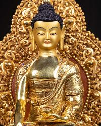 [shakyamuni Buddha], Buddhist Handmade Statue, [full Gold Plated], [face Painted]