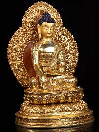 [shakyamuni Buddha], Buddhist Handmade Statue, [full Gold Plated], [face Painted]