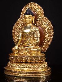 [shakyamuni Buddha], Buddhist Handmade Statue, [full Gold Plated], [face Painted]