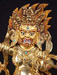 [vajrapani], Buddhist Handmade Statue, [full Gold Plated],  [stone Setting],  [face Painted]
