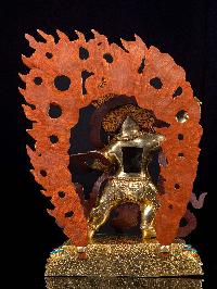 [vajrapani], Buddhist Handmade Statue, [full Gold Plated],  [stone Setting],  [face Painted]