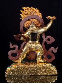 [vajrapani], Buddhist Handmade Statue, [full Gold Plated],  [stone Setting],  [face Painted]