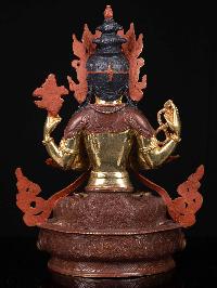 [chenrezig], Buddhist Handmade Statue, [partly Gold Plated], [face Painted]