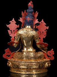 [green Tara], Buddhist Handmade Statue, [full Gold Plated],  [stone Setting], [face Painted]
