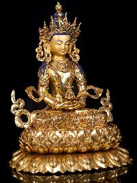 [aparimita] On Double Lotus Base, Buddhist Handmade Statue, [full Gold Plated],  [stone Setting], [face Painted]