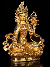 [red Tara], Buddhist Handmade Statue, [full Gold Plated],  [stone Setting], [face Painted]