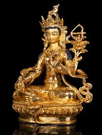 [red Tara], Buddhist Handmade Statue, [full Gold Plated],  [stone Setting], [face Painted]