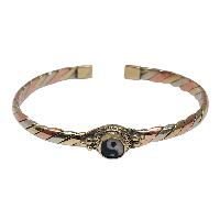 Brass Bracelet With Peace Engage Bone Design, [yin And Yang]
