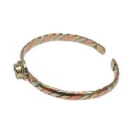 Brass Bracelet With Peace Engage Bone Design, [yin And Yang]