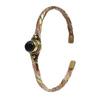 Brass Bracelet With Black [onyx] Design