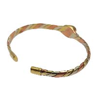 Brass Bracelet With Purple [amethyst] Stone