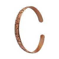 Brass Bracelet With Flower Design Carving